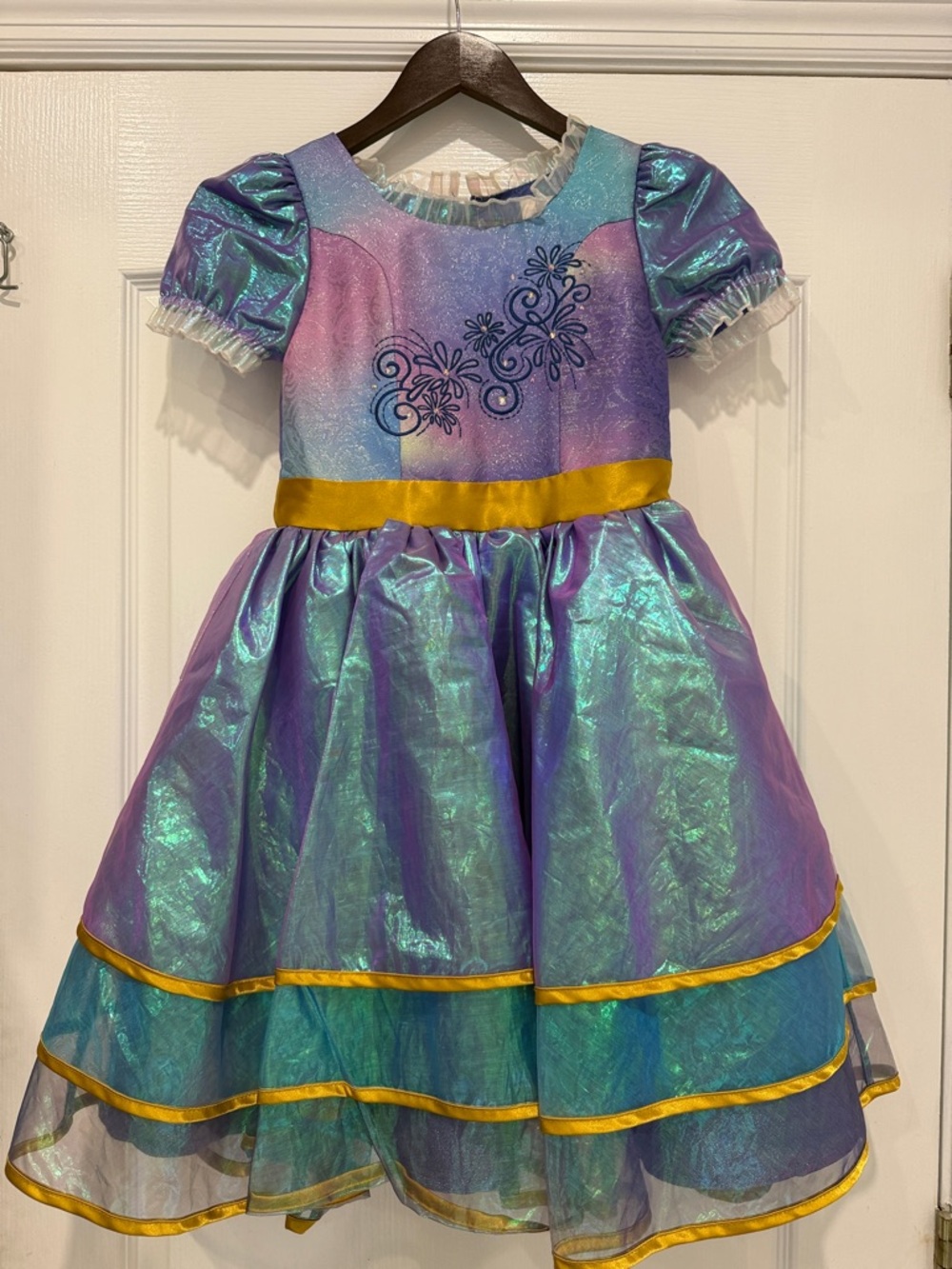 Disney 50th Anniversary Celebration Iridescent Purple & Teal Princess Dress 7/8